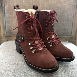 Vince Camuto Suede Lace-Up Boots Kainder brown  -size 8-